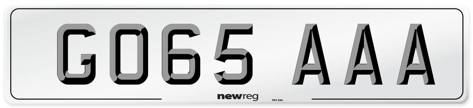 GO65 AAA Number Plate from New Reg